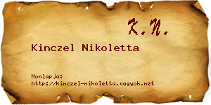 Kinczel Nikoletta névjegykártya